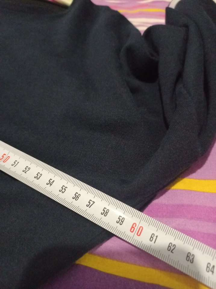 Mavi Uzun Kollu Rahat Kesim Elbise - Görsel 5