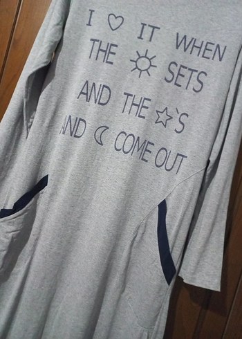 Gri Uzun Kollu Elbise - Görsel 3