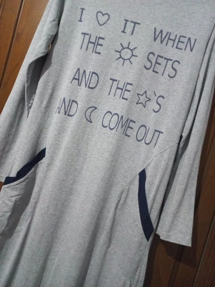 Gri Uzun Kollu Elbise - Görsel 3