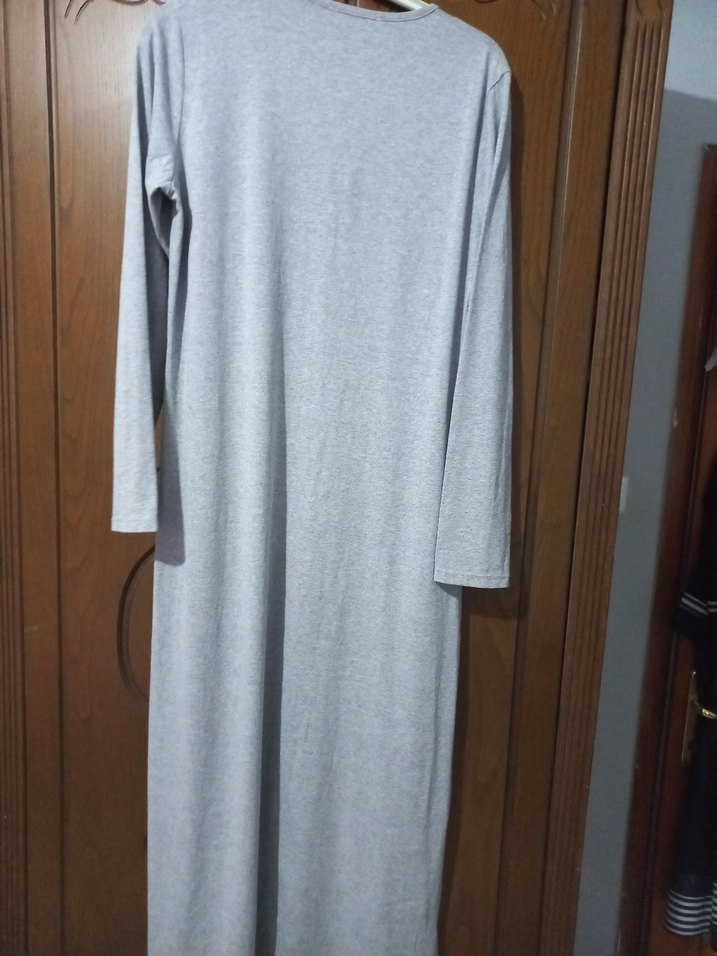 Gri Uzun Kollu Elbise - Görsel 4