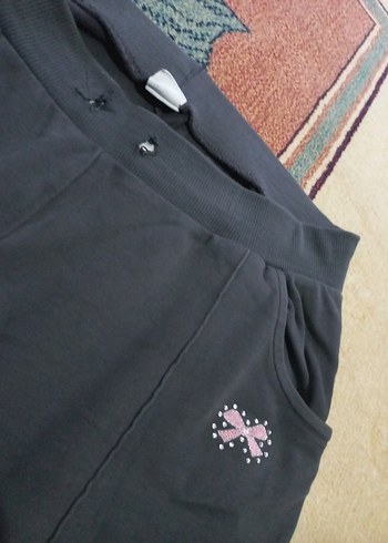 Gri Kadın Midi Salaş Kumaş eşofman altı - Görsel 2