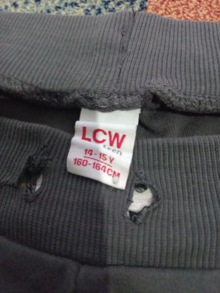 Gri Kadın Midi Salaş Kumaş eşofman altı - Görsel 3