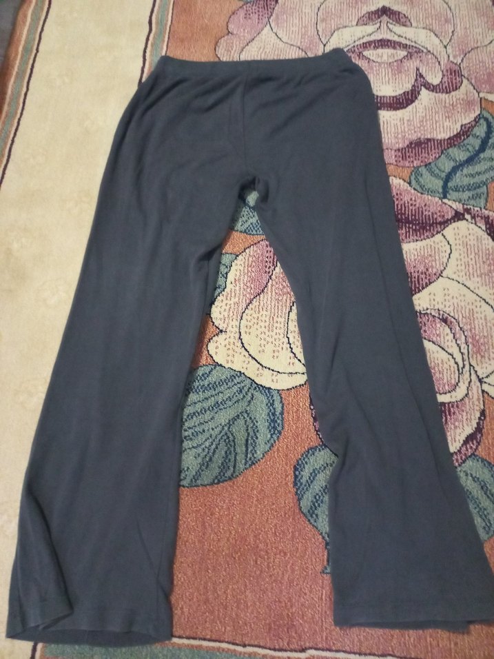 Gri Kadın Midi Salaş Kumaş eşofman altı - Görsel 4