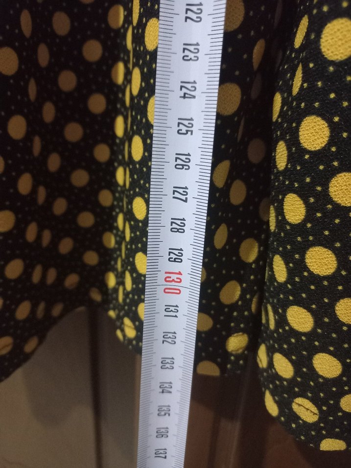 Düğmeli Uzun Kollu Puantiyeli Kadın Elbise - Görsel 5