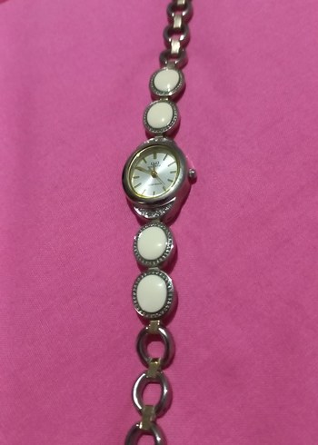 Beyaz Zincir Detaylı Minimalist Kadın Saati - Görsel 2