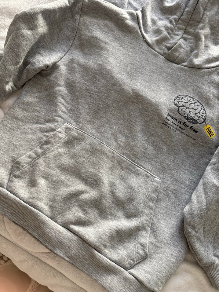 Erkek Çocuk Gri Kapüşonlu Sweatshirt 2 Li - Görsel 3