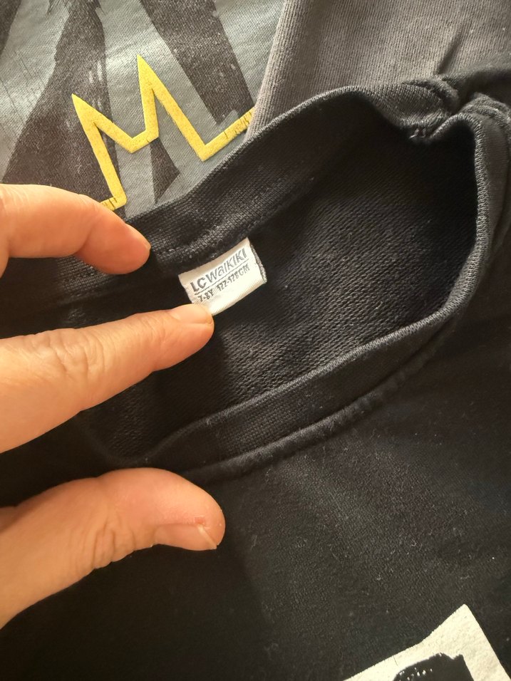 Erkek Siyah Baskılı Pamuklu Sweatshirt 3 lü - Görsel 2