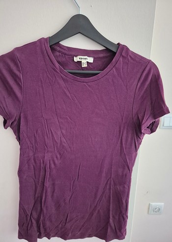 Beyaz  , Mürdüm ve Mor Kadın Kısa Kollu Pamuklu Tişört - Görsel 6