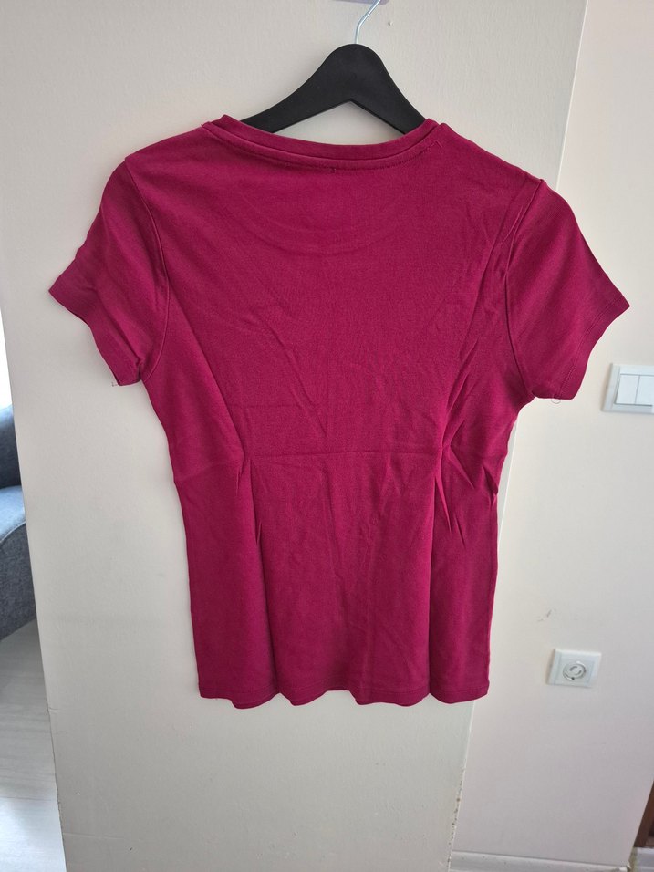 Beyaz  , Mürdüm ve Mor Kadın Kısa Kollu Pamuklu Tişört - Görsel 3