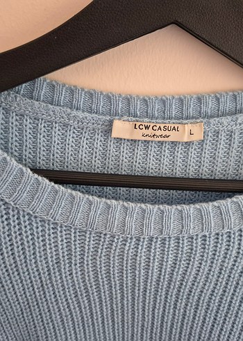 Mavi Örgü Kadın Triko Kazak - Görsel 4