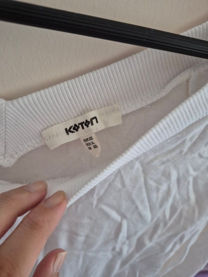 Beyaz V Yaka Uzun Kollu Keten Bluz - Görsel 2