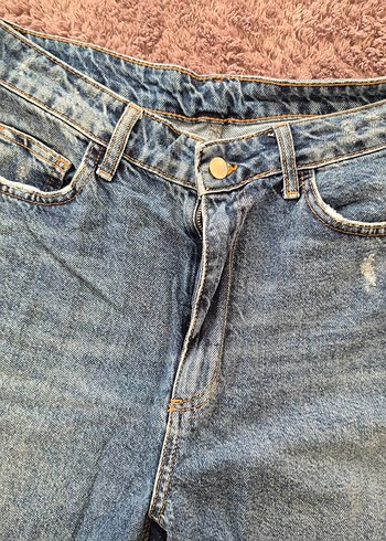 Bol kesim rahat kot pantolon - Görsel 2