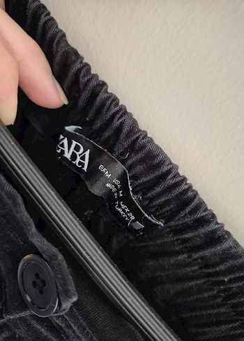 Siyah Kadın Keten Rahat Kesim Pantolon - Görsel 2