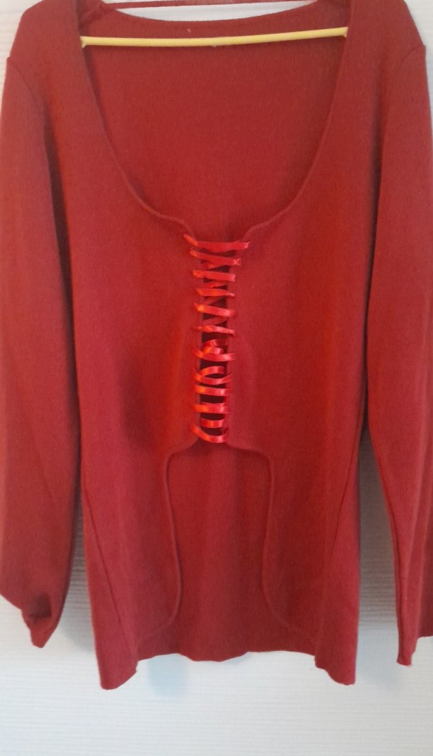 Kırmızı Kadın Uzun Kollu Triko Kazak - Görsel 3