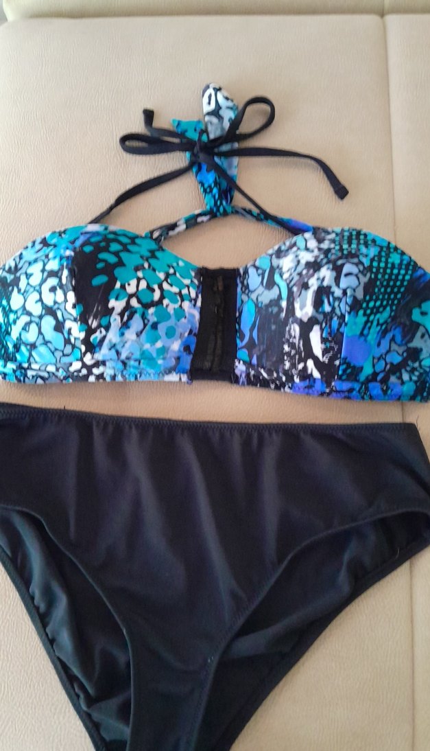 Mavi Yılan Desenli Mini Bikini - Görsel 2