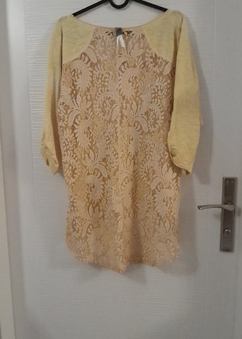 Dantel Detaylı Bej Bohem Kadın Bluz - Görsel 2