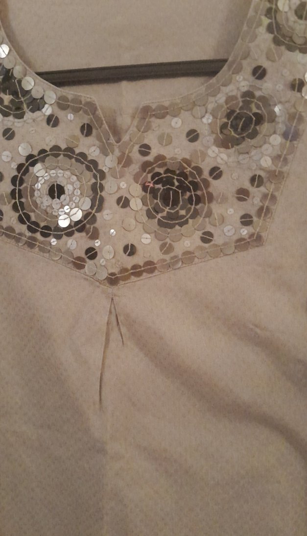 Düğmeli Gri Keten Kadın Bluz - Görsel 3