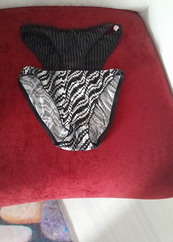Siyah Zebra Desenli Kadın Külot