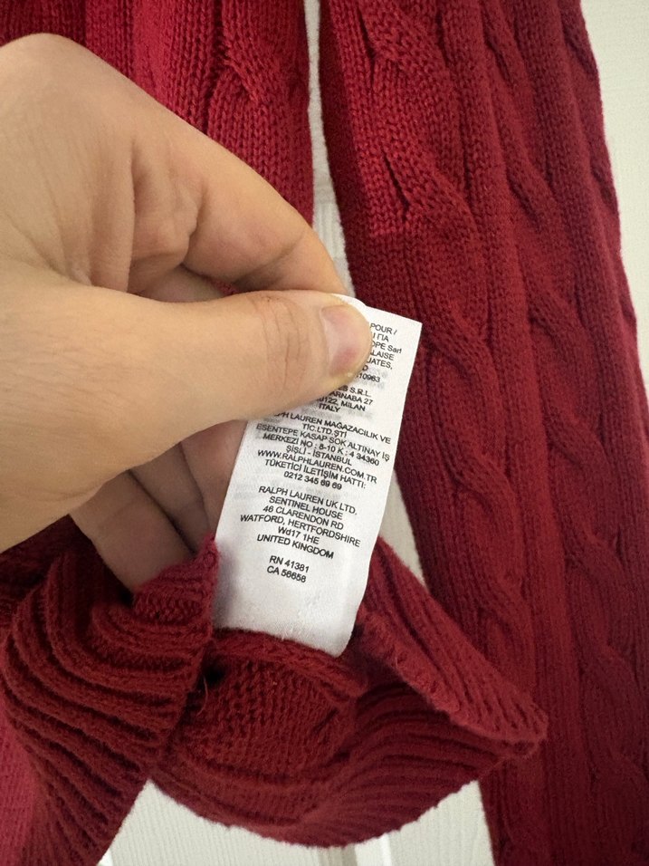 Koyu Kırmızı Polo Ralph Lauren kadın Kazak - Görsel 4