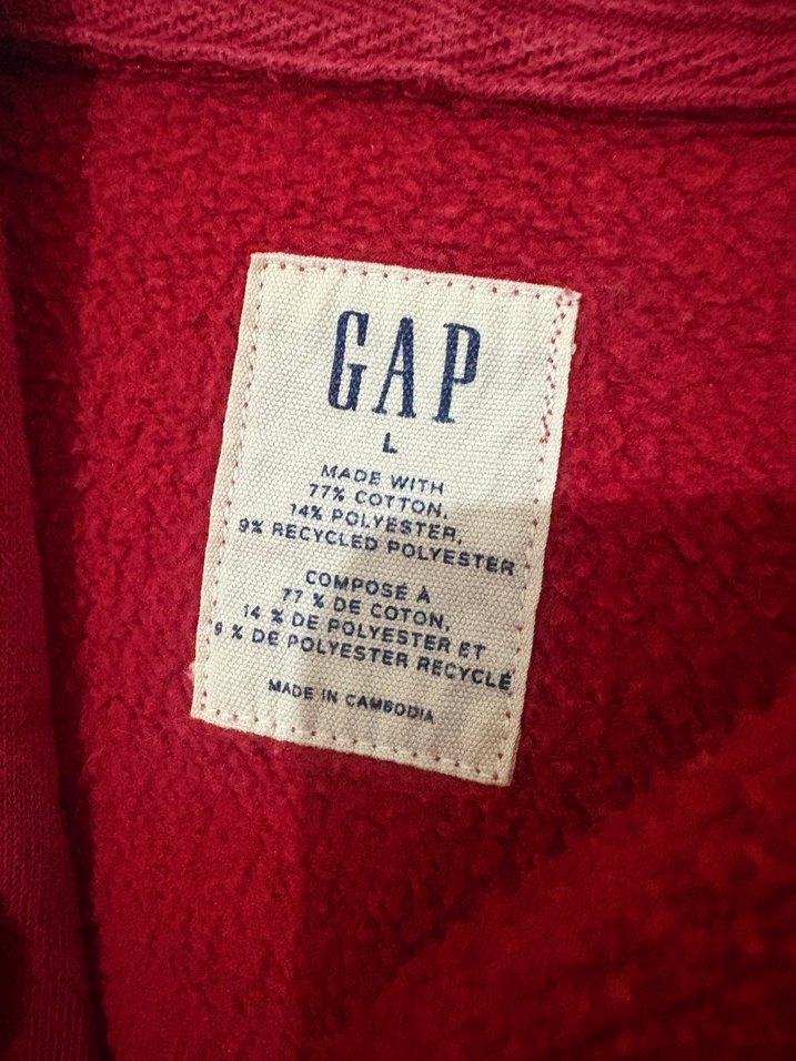 Kırmızı GAP erkek Kapüşonlu Sweatshirt - Görsel 5
