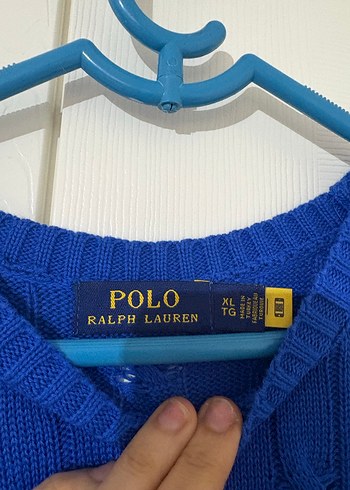 Mavi Polo Triko Bisiklet Yaka Erkek Kazak-orjinaldir - Görsel 3