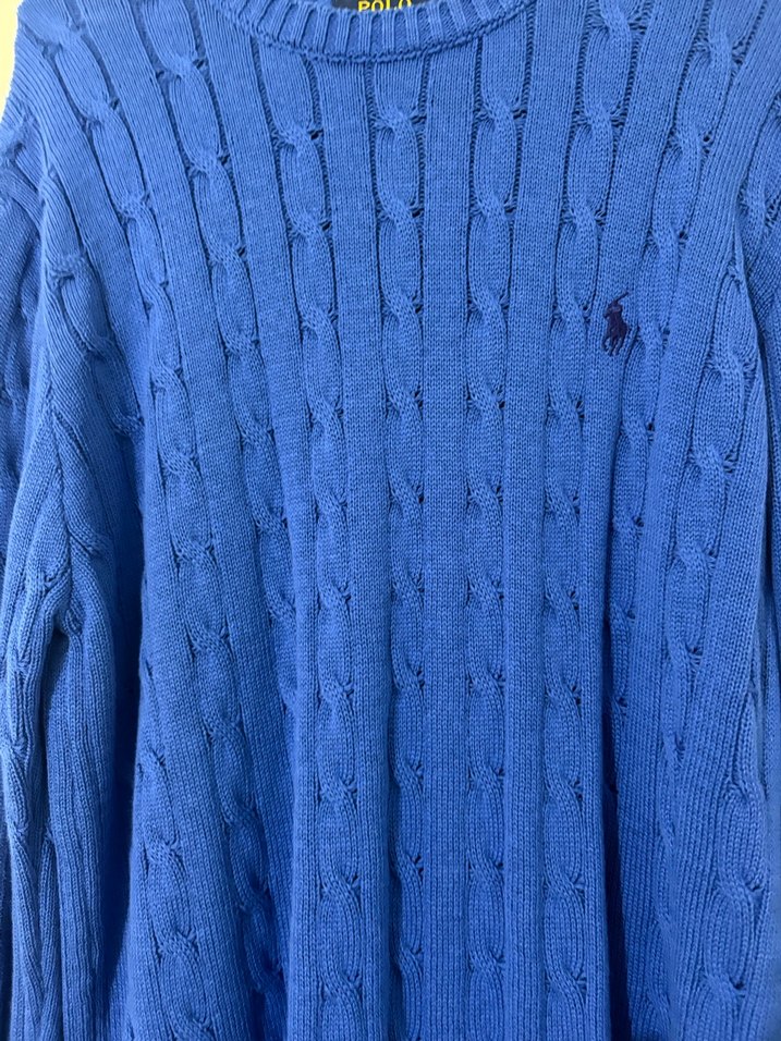 Mavi Polo Triko Bisiklet Yaka Erkek Kazak-orjinaldir - Görsel 2