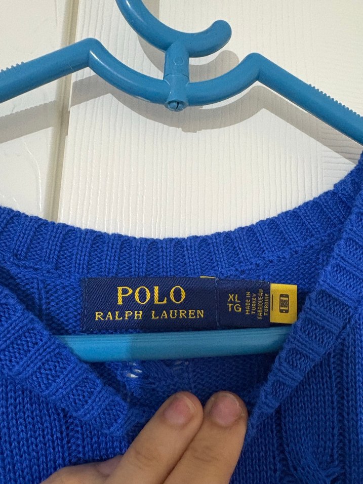 Mavi Polo Triko Bisiklet Yaka Erkek Kazak-orjinaldir - Görsel 3