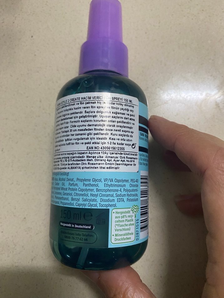 ISANA Saç Hacim Fön Spreyi 150 ml - Görsel 2