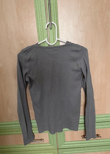 Koton Gri Uzun Kollu Klasik Basic Bluz