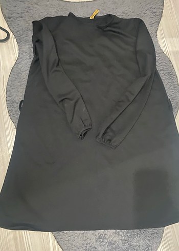 Siyah Uzun Kollu Yüksek Yaka Salaş Tunik