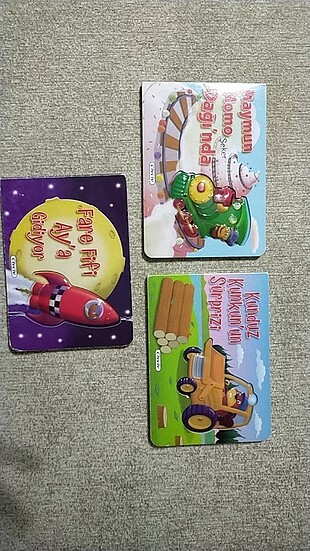 3 adet karton kapak hikaye kitapları
