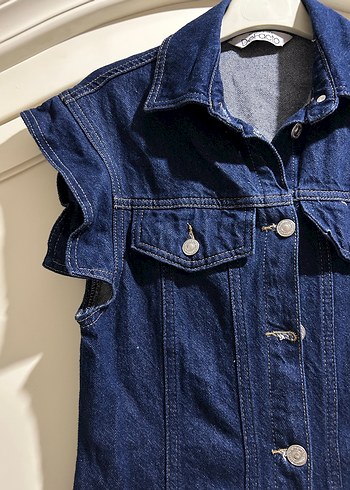 s Beden Kadın Lacivert Kolsuz Denim elbise