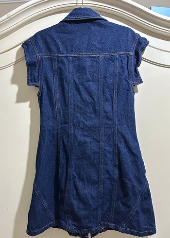 s Beden lacivert Renk Kadın Lacivert Kolsuz Denim elbise