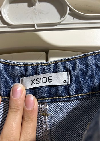 xs Beden mavi Renk Mavi Midi Kot Etek