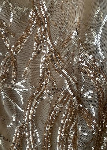 İşlemeli Straplez Uzun Abiye Elbise - Görsel 3