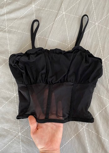 Diğer Siyah altı tül Askılı Gotik Büstiyer