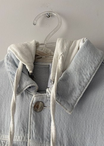 Zara Zara Düğmeli Gri Kadın Denim Ceket
