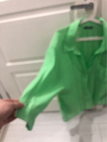 universal Beden yeşil Renk Düşük yaka gömlek