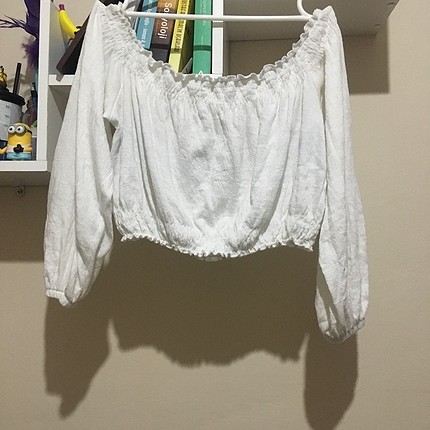 H&m beyaz düşük omuzlu bluz