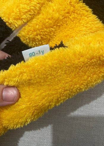 Sarı Siyah Polar Arı Kostümü Tulum - Görsel 4