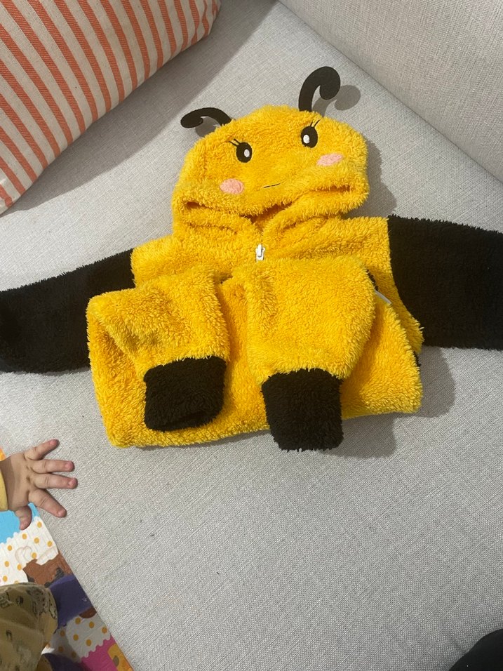 Sarı Siyah Polar Arı Kostümü Tulum - Görsel 3