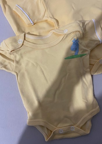 Sarı Bebek Kısa Kollu 4lü Zıbın/Body - Görsel 2