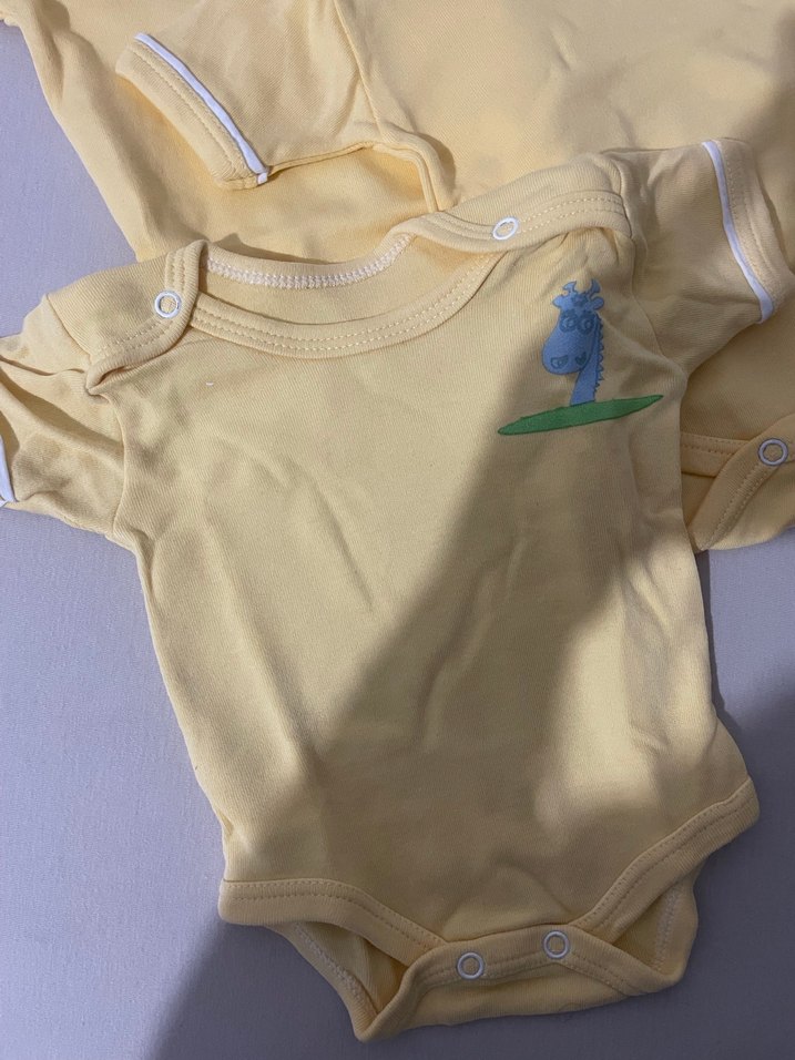 Sarı Bebek Kısa Kollu 4lü Zıbın/Body - Görsel 2