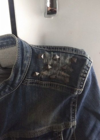 40 Beden Düğmeli Kadın Mavi Denim Ceket