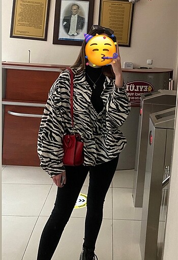 36 Beden çeşitli Renk Zebra Desenli Gömlek Ceket ? Oversize Şık Parça