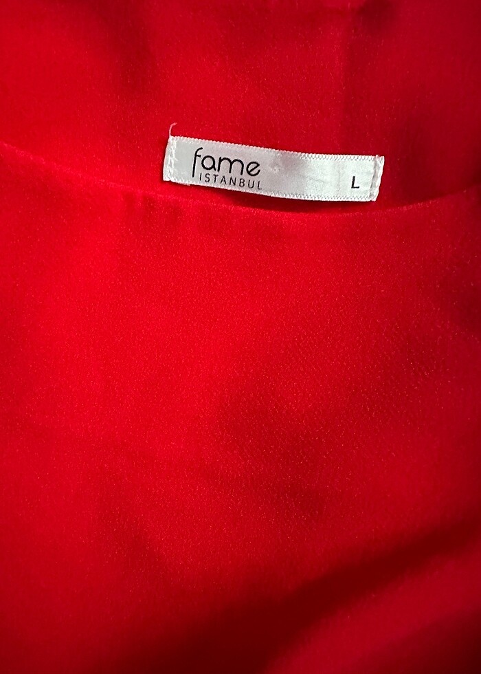 Kırmızı midi boy şık elbise - Görsel 4