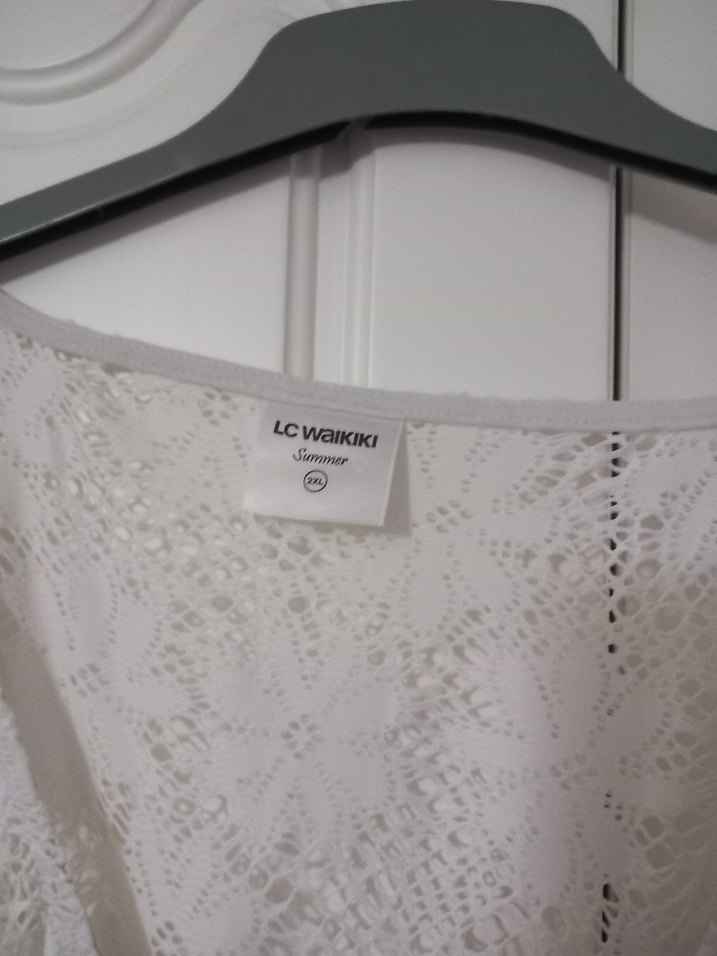 Dantel Detaylı Beyaz pareo - Görsel 2