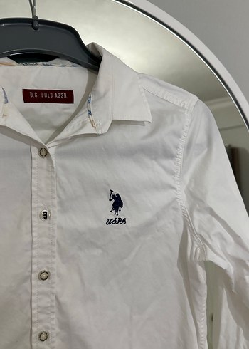 U.S Polo Assn. Beyaz Pamuklu Uzun Kollu Kadın Gömlek