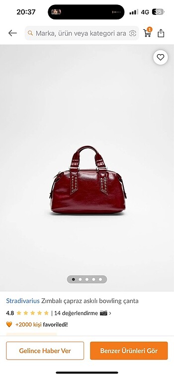 Stradivarius bordo çanta