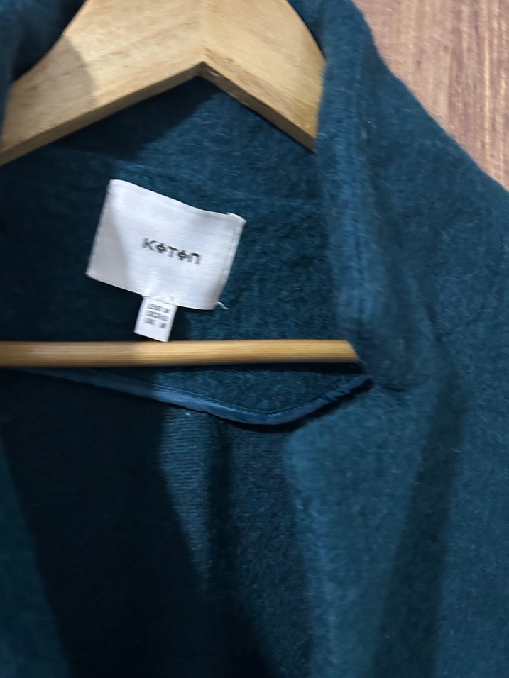 Cepli Uzun Koyu Yeşil Kaban - Görsel 4